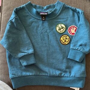 Patagonia Kids Teal Sweatshirt with Fun Patches